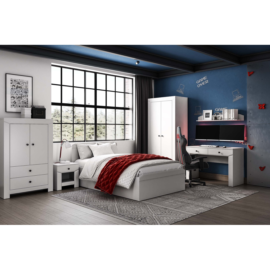 Nočný stolík biely TERNI 1S