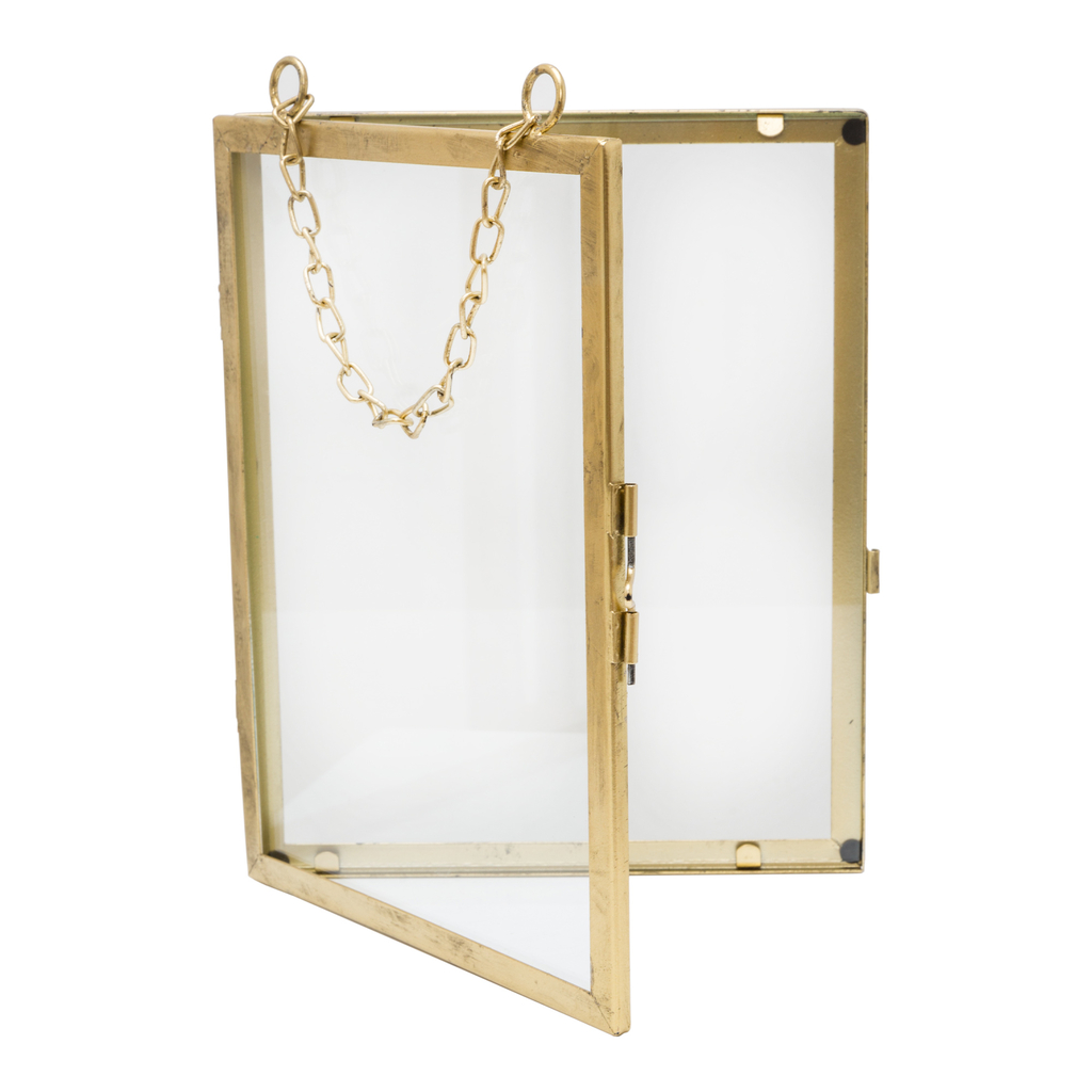 Skladací zlatý fotorámik 16 x 21 cm