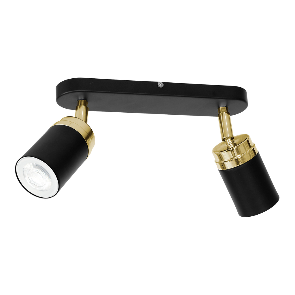 Bodové svietidlo čierno-zlaté 2xGU10 RENO