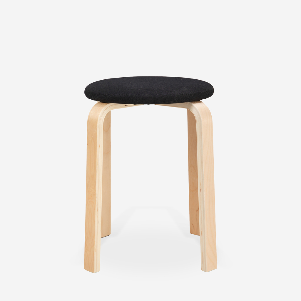 Čierna čalúnená taburetka CETON