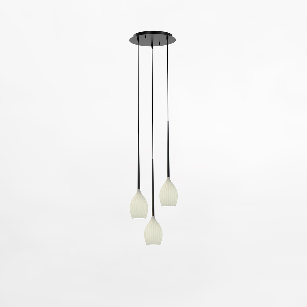 Závesné svietidlo s okrúhlou základňou v bielej farbe FIORE III