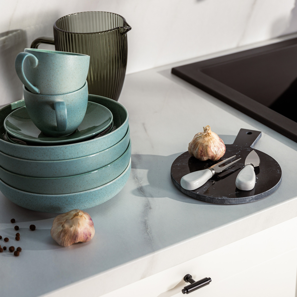 Hlboký tanier GRANITE MINT BLUE porcelán Bogucice 22 cm