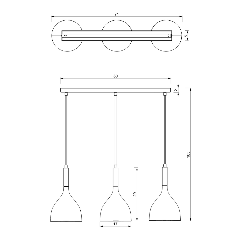 Čierno-zlaté závesné svietidlo NOAK III, 3xE27