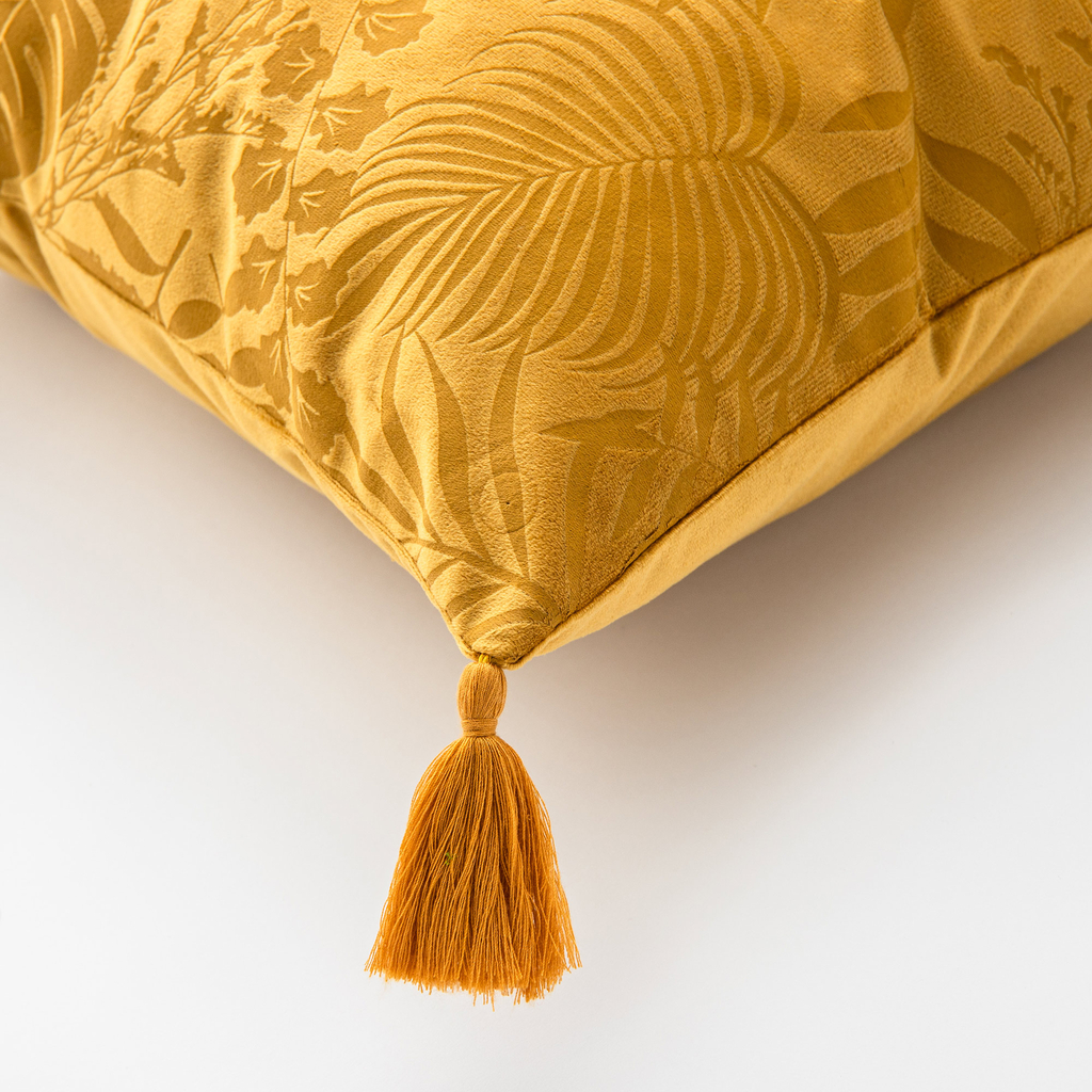 Obliečka na vankúš ADRIA z horčicového zamatu 45x45 cm