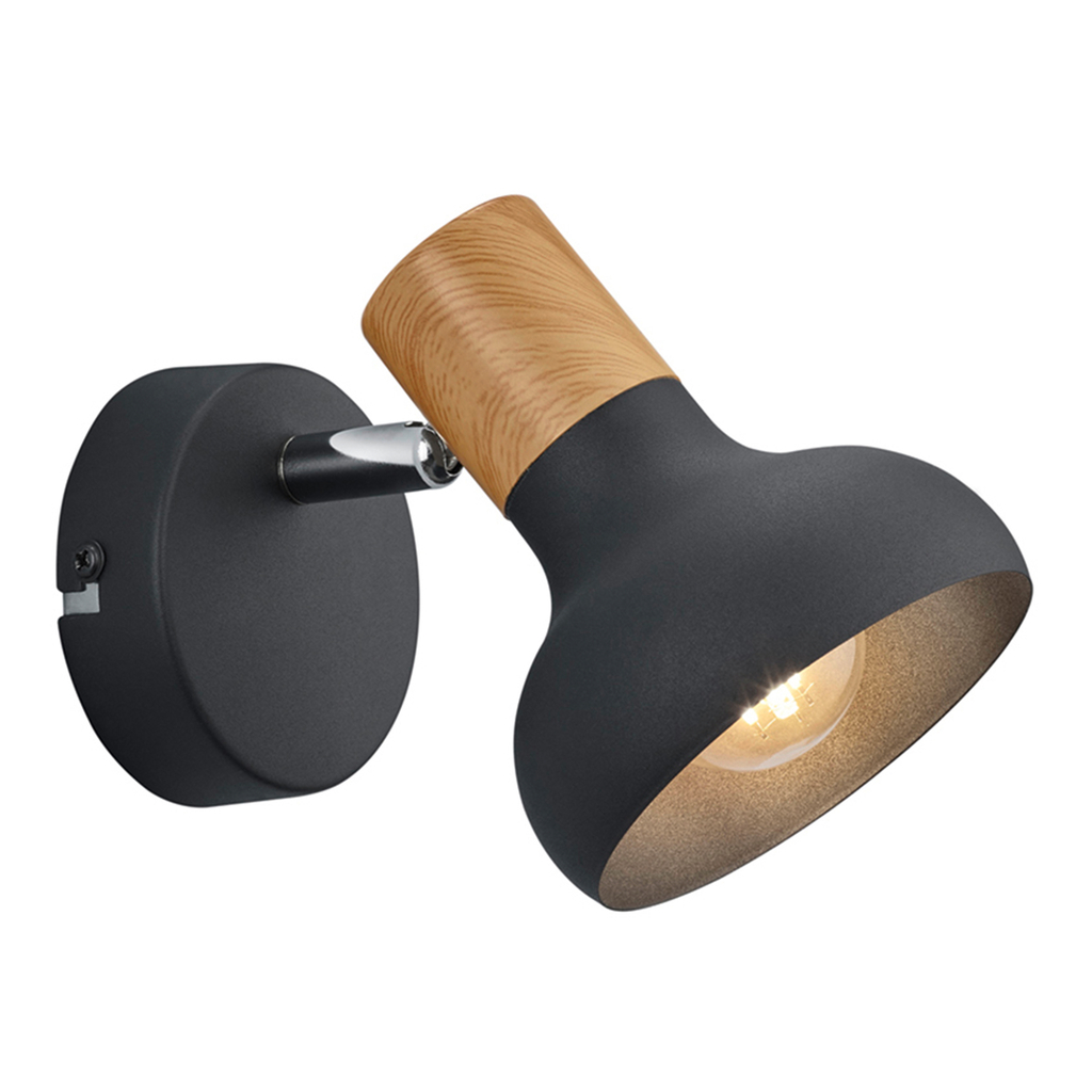 Čierne matné nástenné svietidlo LATIKA