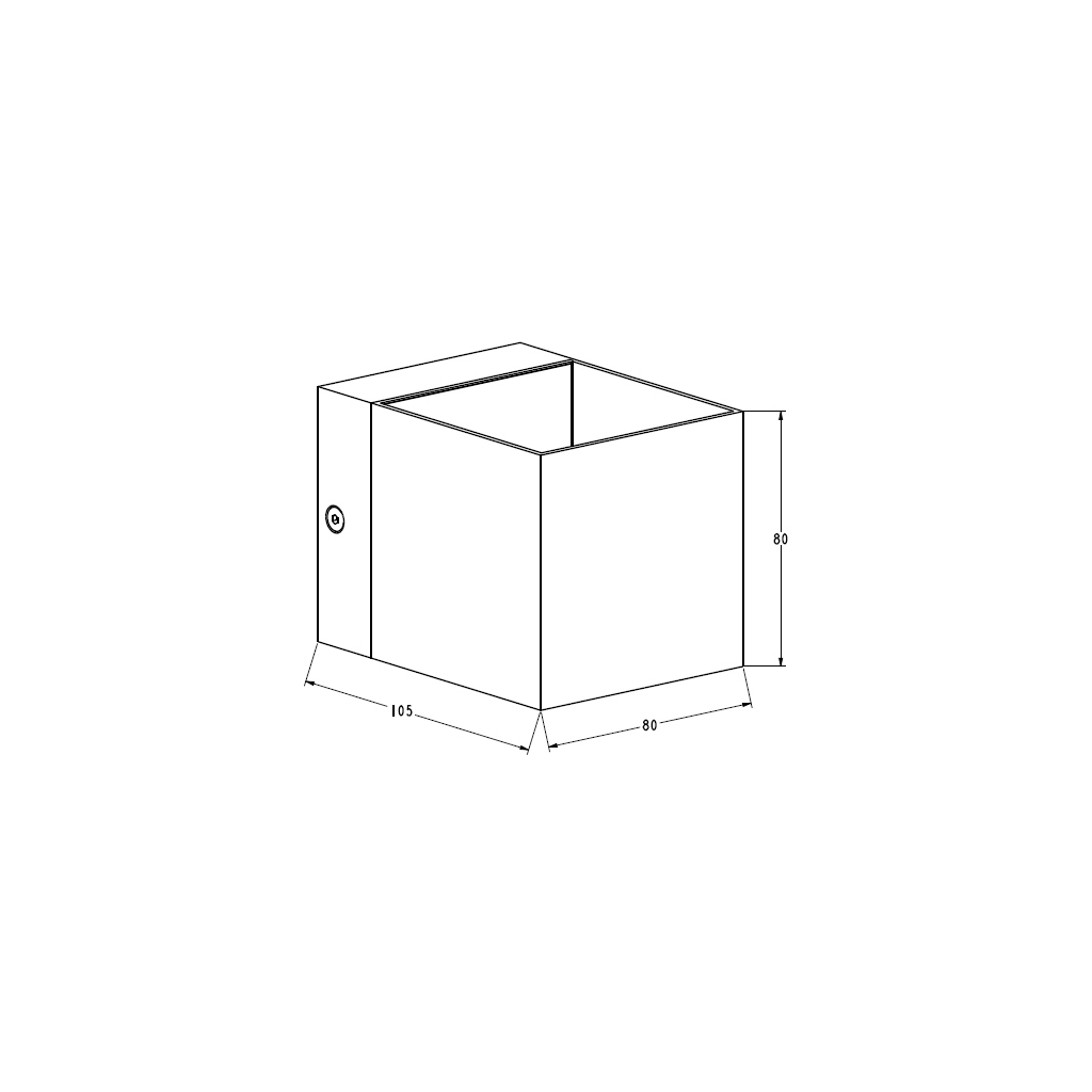 Čierne minimalistické nástenné svietidlo kocka TRANSFER WL