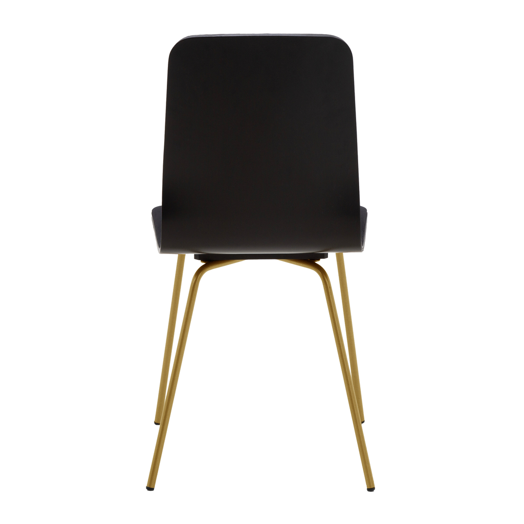 Čierna stolička VINGE so zlatými nohami