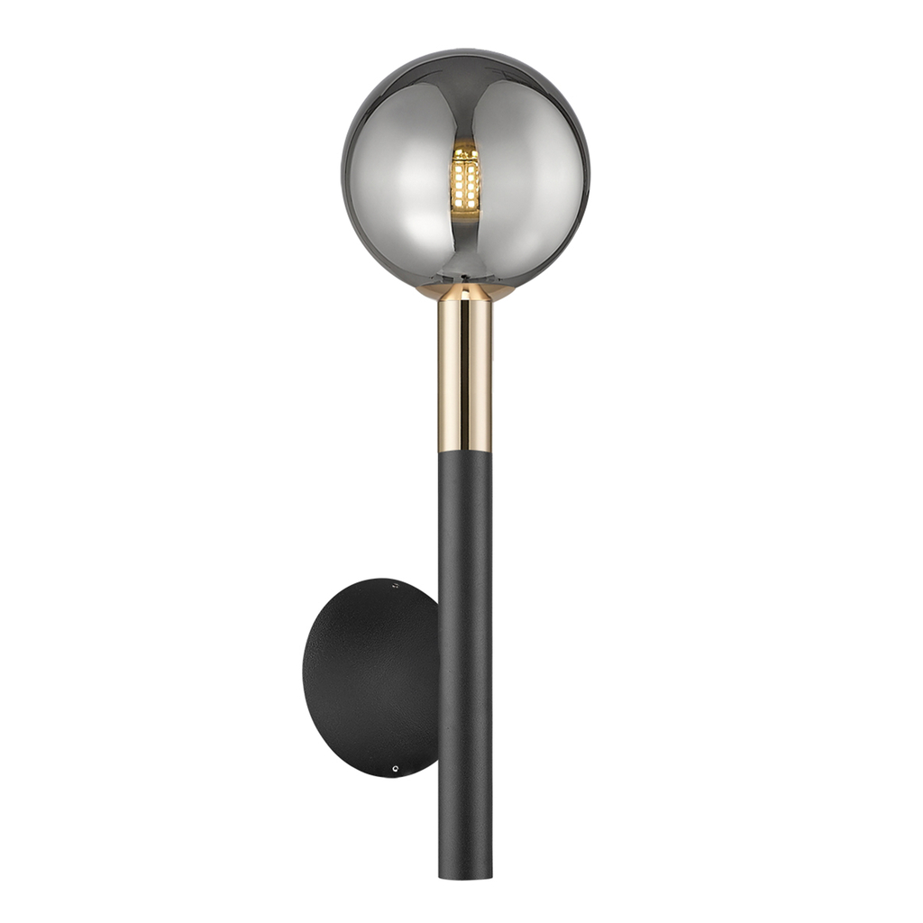 Nástenné svietidlo ARCTURUS guľa čierno-zlaté