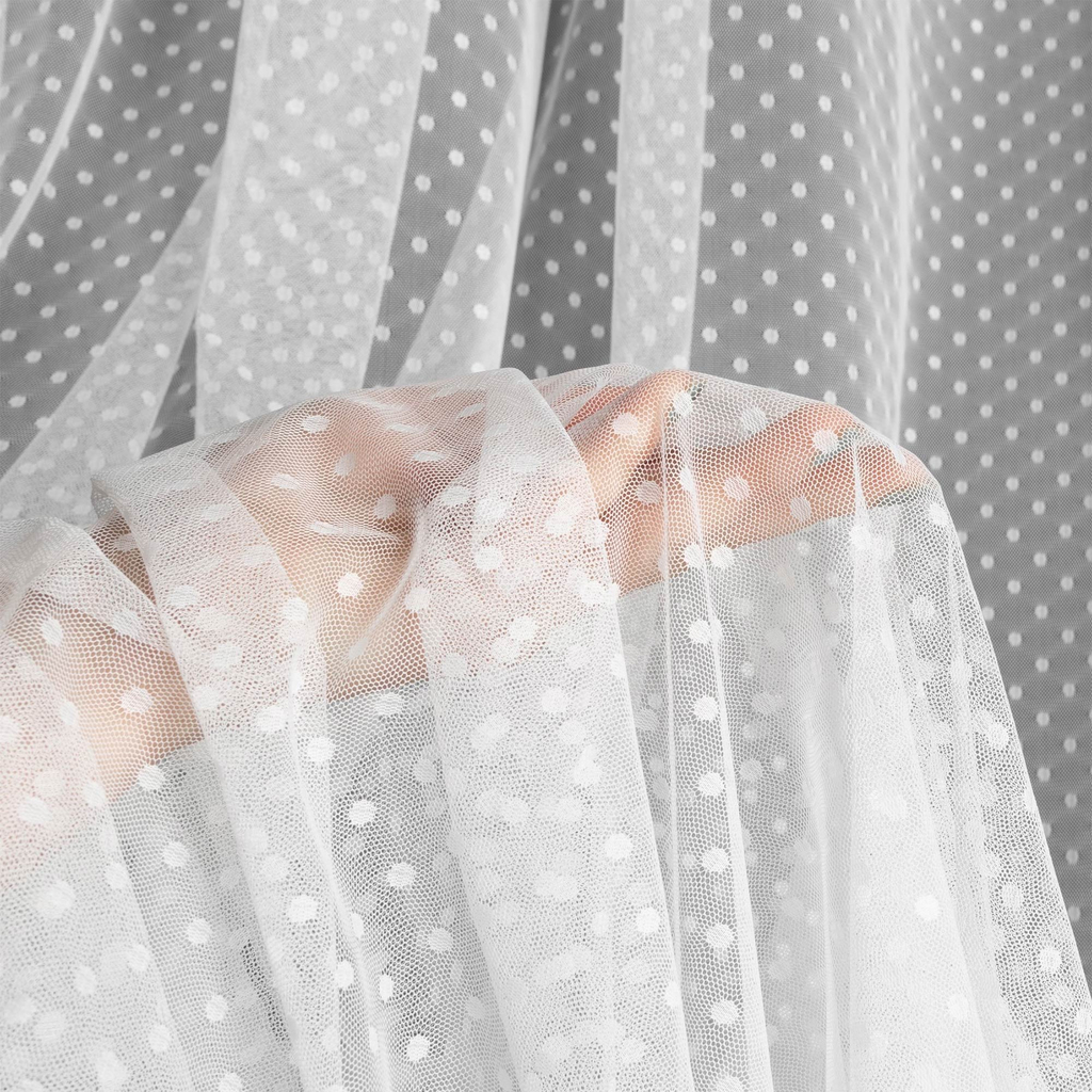 Záclona JULITA do obývacej izby, biela 135x250 cm