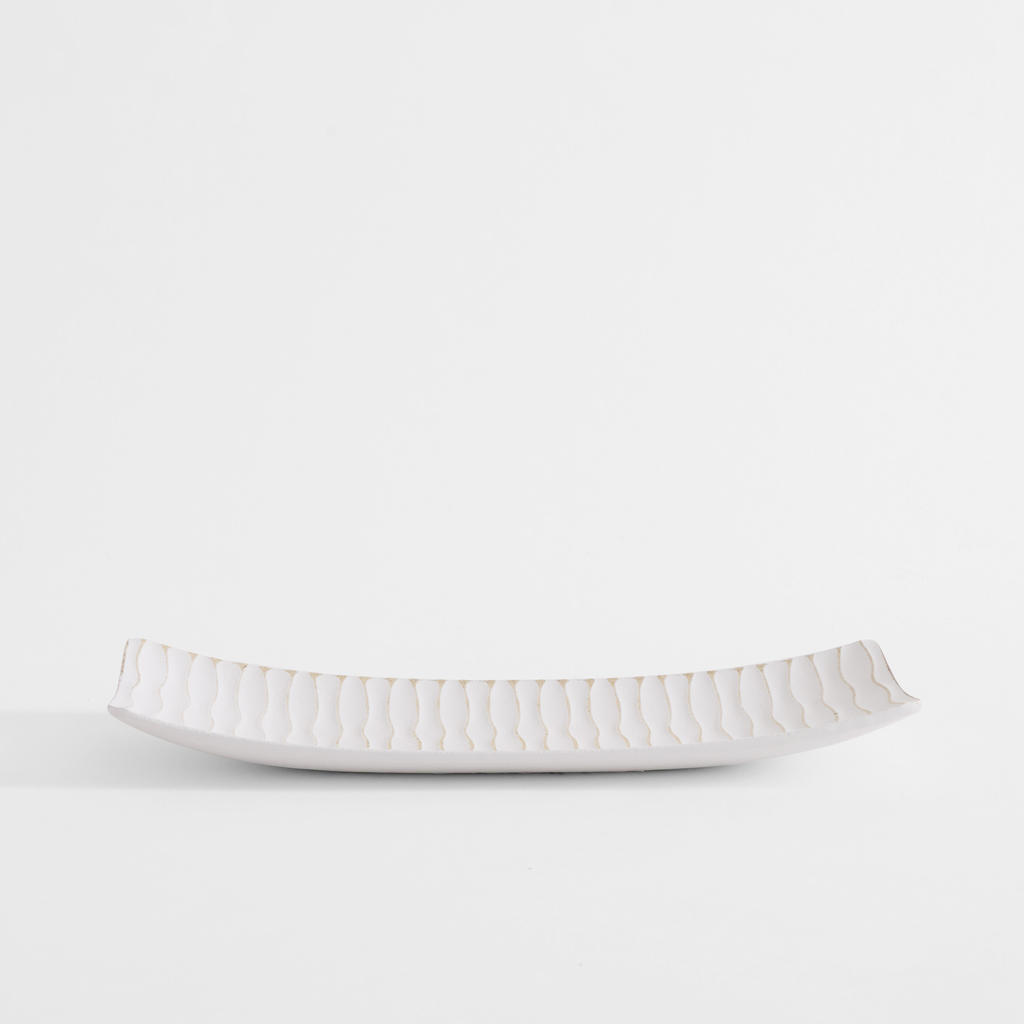 Dekoratívny tanier biely 34x13 cm