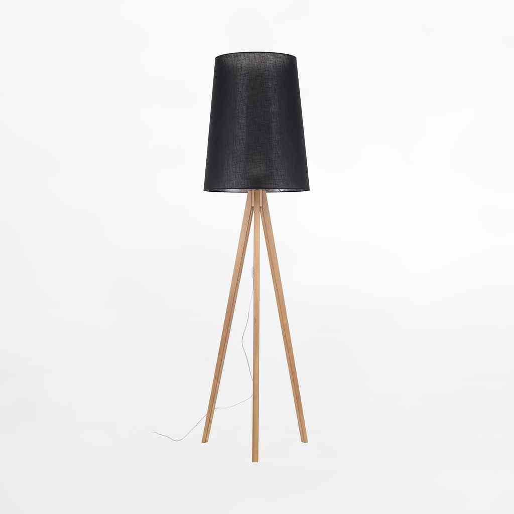 Stojacia lampa s čiernym tienidlom WALZ