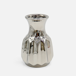 Keramická váza strieborná 12 cm
