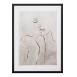 Obraz v čiernom ráme tvár GREY LINEAR 50x70 cm