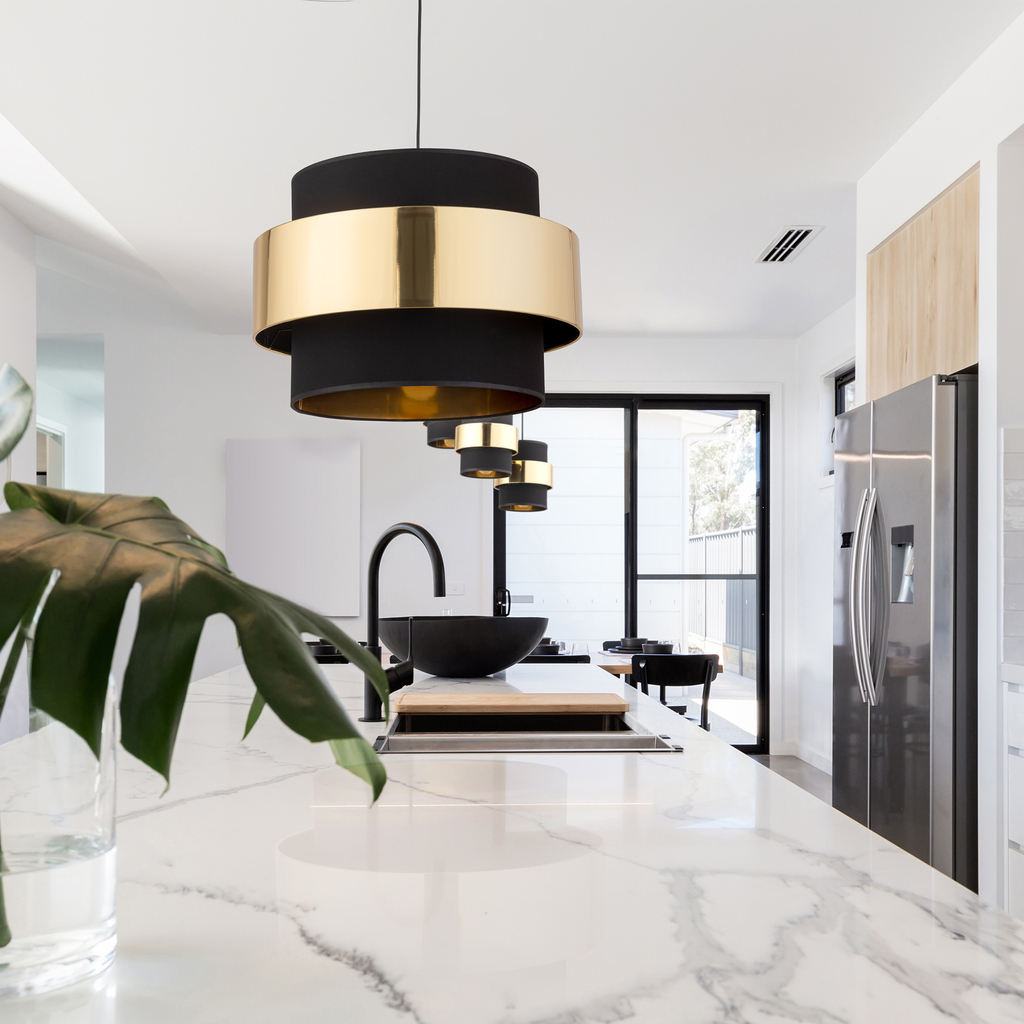 Závesné svietidlo v čierno-zlatom prevedení CALISTO NEW fi 50 cm