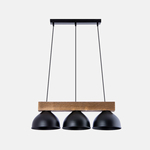 Industriálne závesné svietidlo s 3 tienidlami, svetlé drevo/čierna W-DR