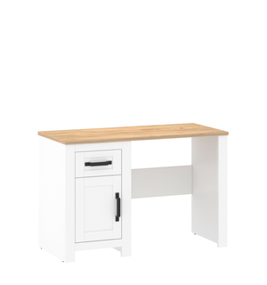 Písací stôl so skrinkou a zásuvkou biely LANZETTE