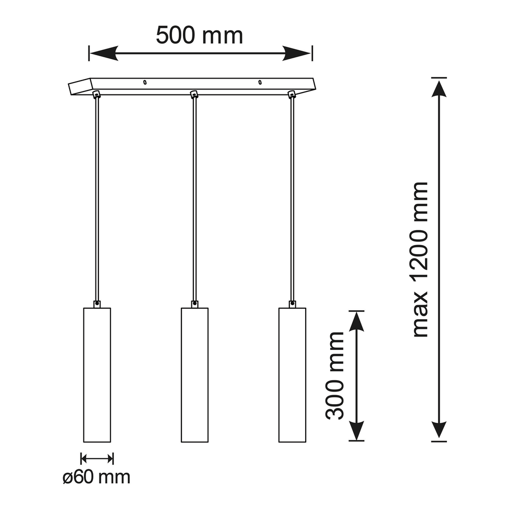 Visiaca lampa tuba 3-bodová NAPOLI GOLD