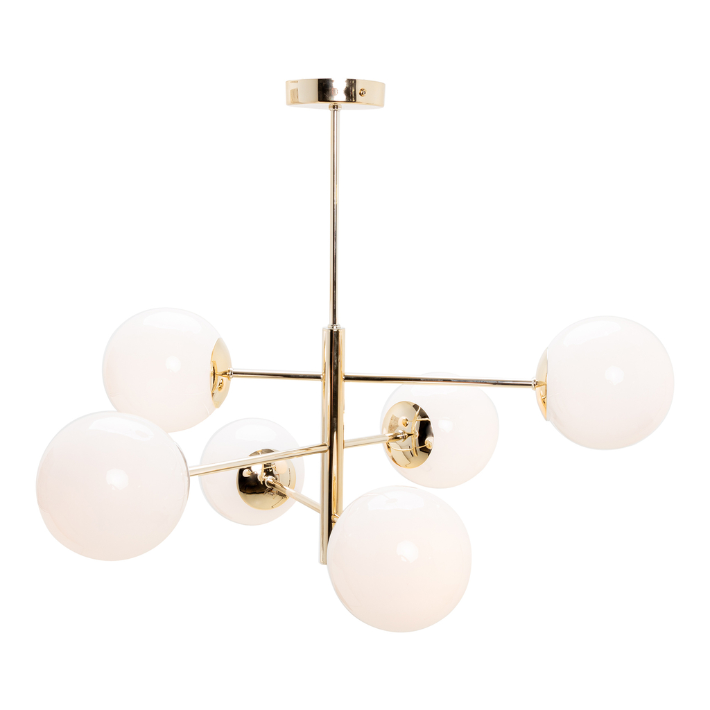 Závesná lampa gule 6-bodová zlatá AURORA