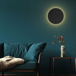 Nástenné svietidlo minimalistické okrúhle čierne LUNA NEW 40 cm