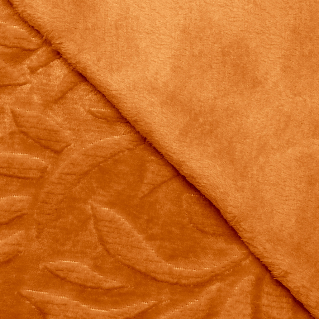 Oranžová deka MILO s rastlinným motívom 130x160 cm