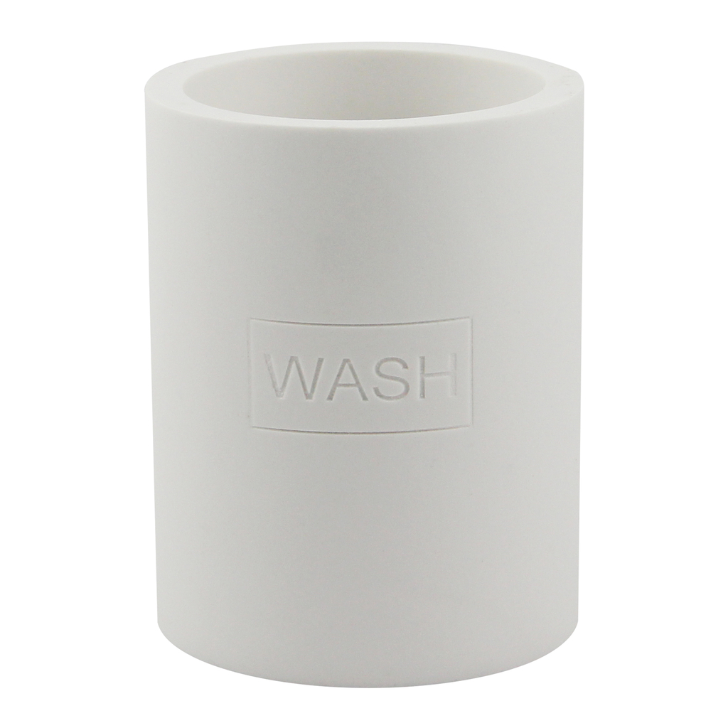 Kúpeľňový pohár na zubné kefky biely 10 cm