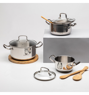 Sada 3 hrncov z nehrdzavejúcej ocele SIMPLE