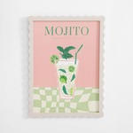 Retro obraz ružovo-zelený 30x40 cm