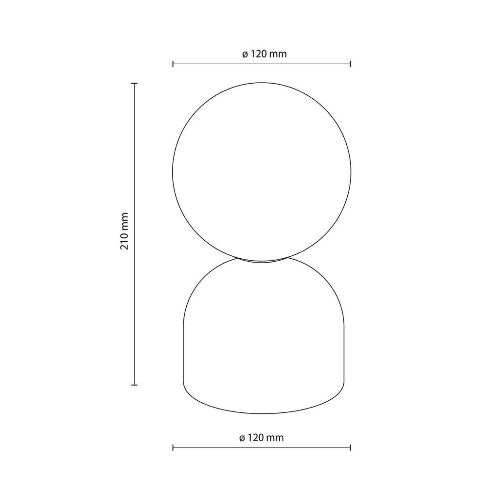 Stolná lampa s guľovým tienidlom a čiernym podstavcom MIKI