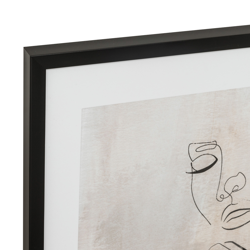 Obraz v čiernom ráme tvár GREY LINEAR 50x70 cm