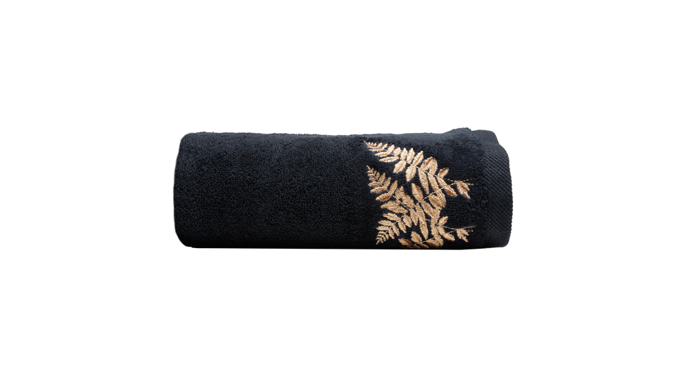 Čierny bavlnený uterák LANNA 50x100 cm