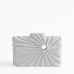 Drážkovaná váza v bielej farbe 18 cm