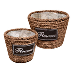 Obal na črepník pletený, súprava2 ks