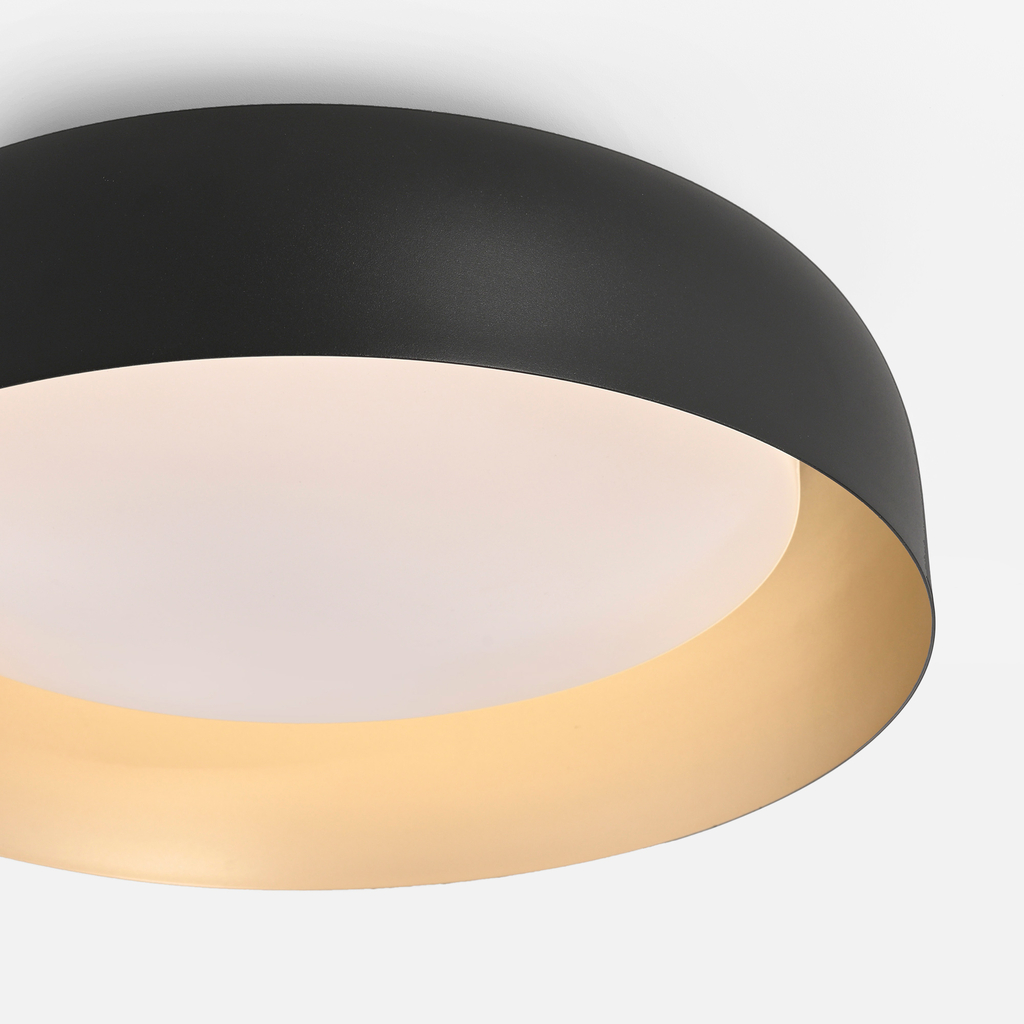 Stropné svietidlo LED čierno-zlaté OSKO s diaľkovým ovládaním fi 40 cm