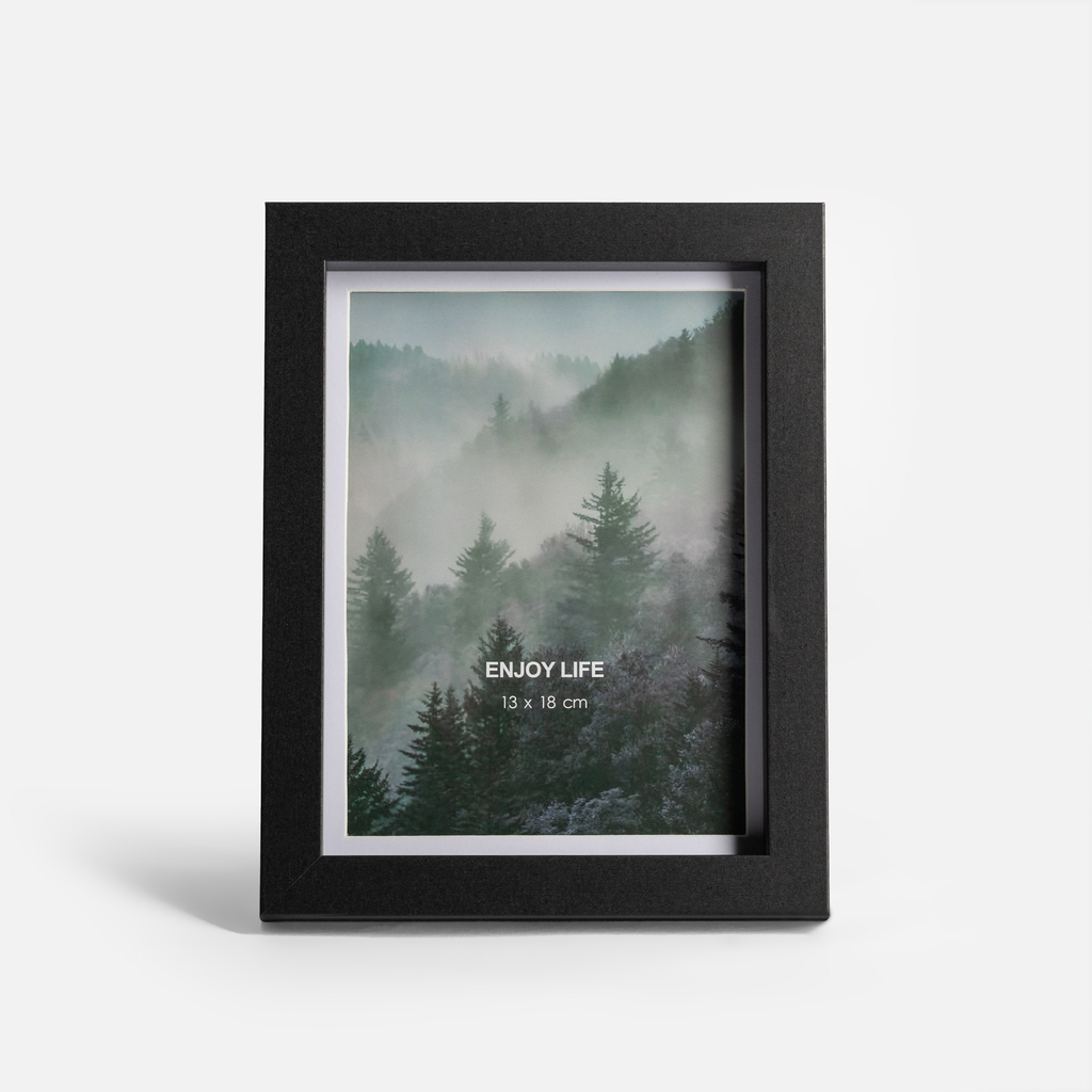 Čierny fotorámik 15x20 s paspartou