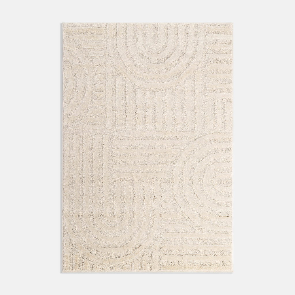 Bielo-krémový koberec geometrický MONTY 120x170 cm