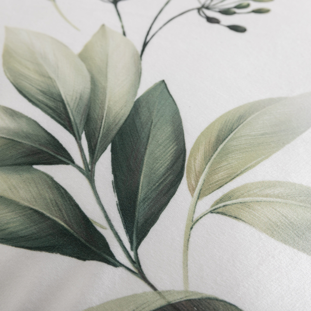 Dekoračná obliečka na vankúš LISTY v bielej farbe OLIVE 45x45 cm