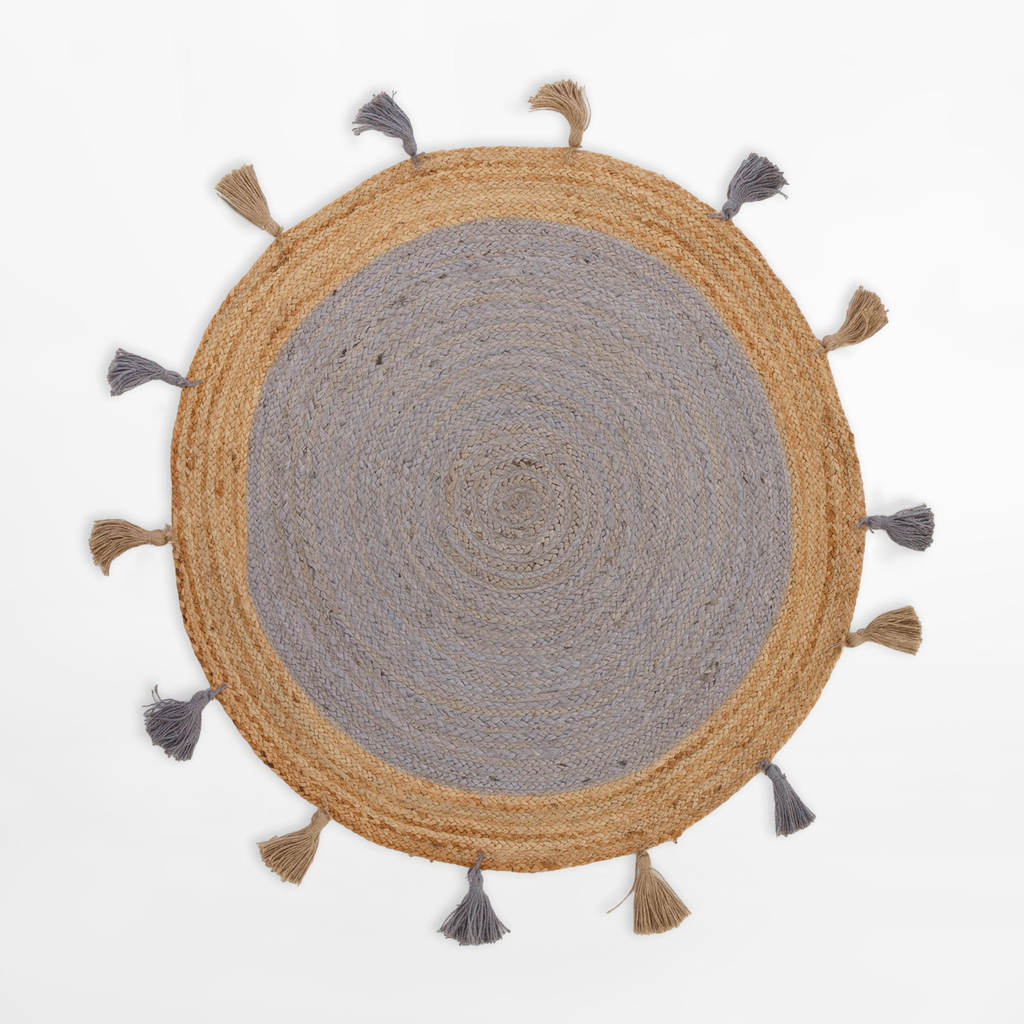Okrúhly jutový koberec BRUGA, geometrický, 100 cm