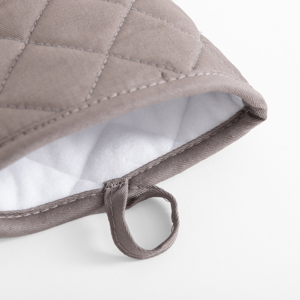 Kuchynská rukavica a podložka pod hrniec s neoprénom, sivá