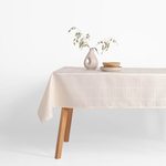 Krémový žakárový obrus kockovaný CASCADE 140x220 cm