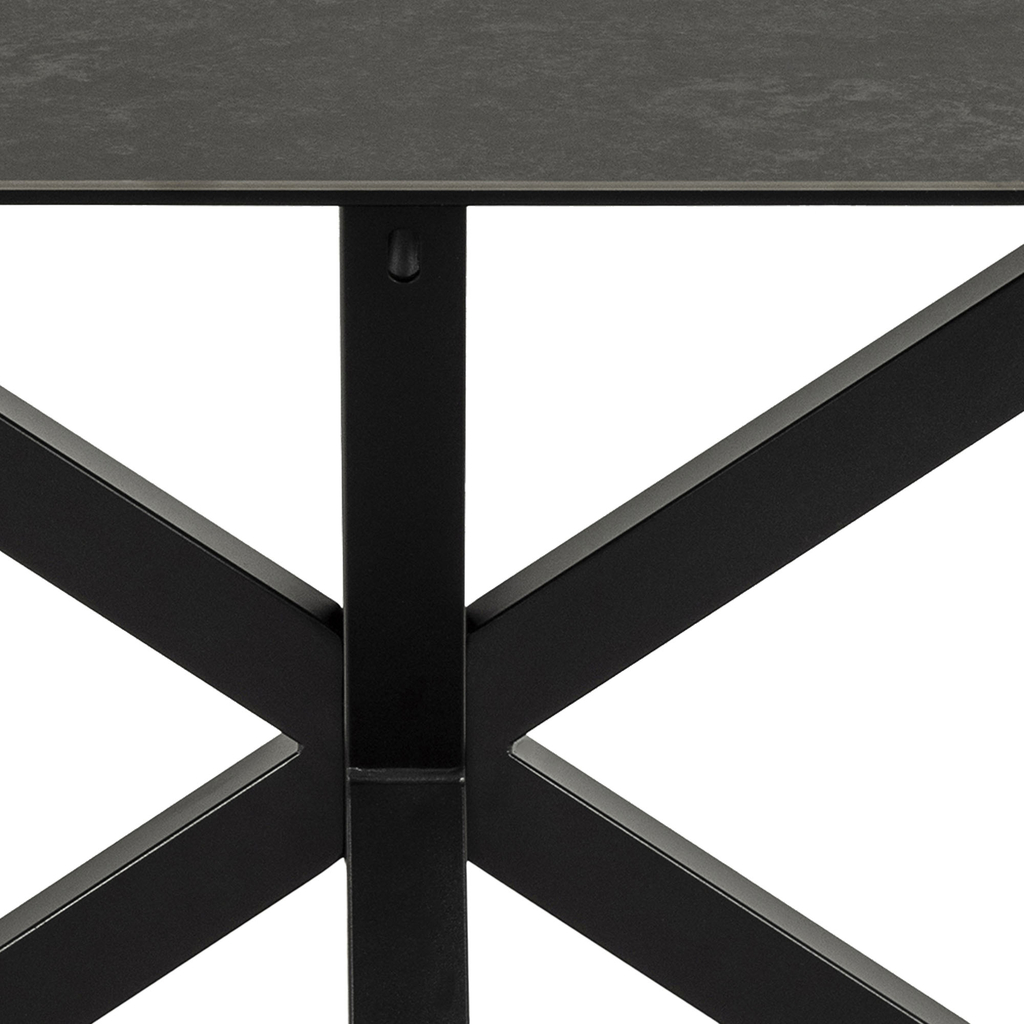 Jedálenský stôl ZEUS s keramickou doskou, čierny