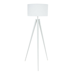 Stojacia lampa na trojnožke, biele tienidlo MARESCA