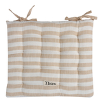 Podsedák na stoličku béžové pruhy 40x40 cm