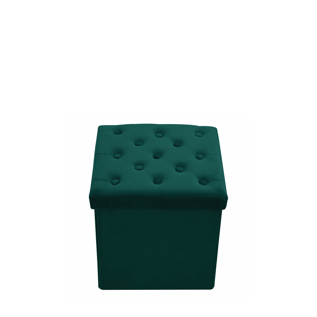 Puf kwadratowy składany zielony 38x38 cm