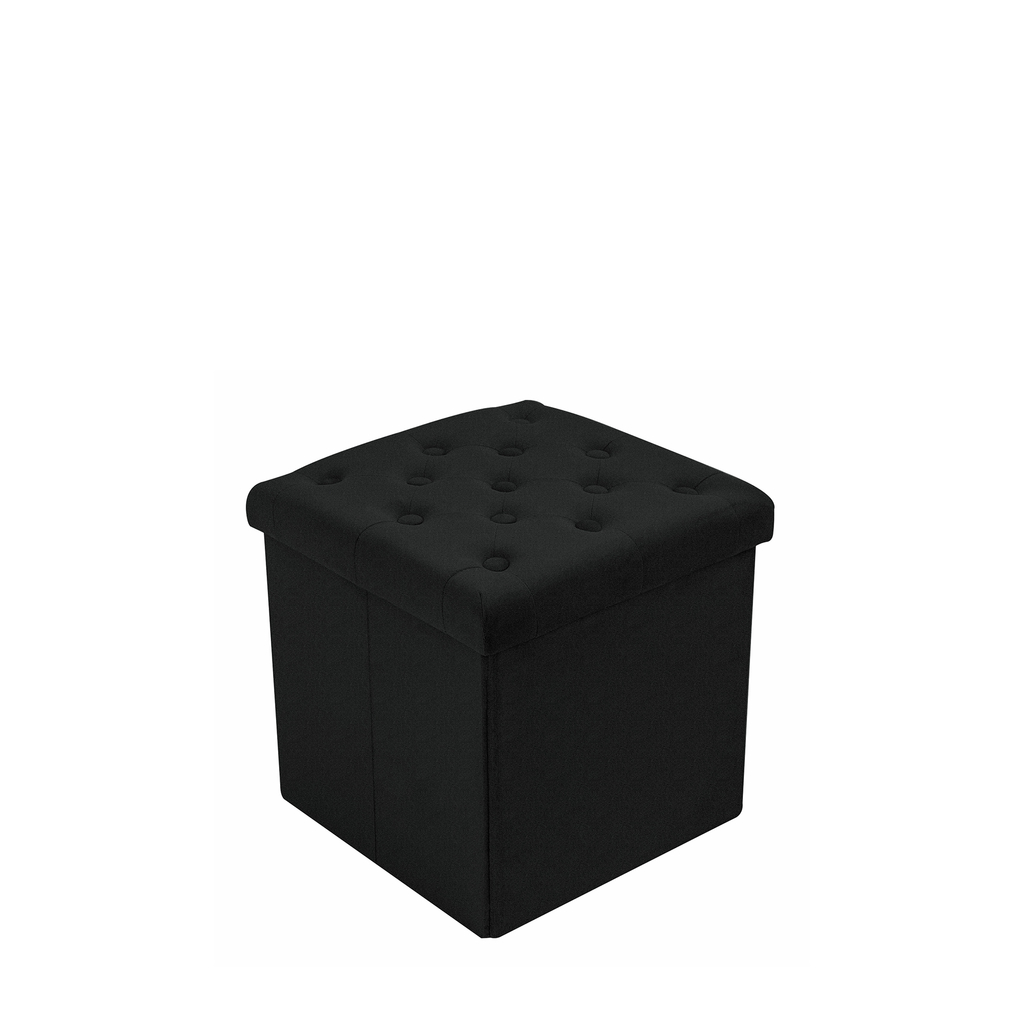 Skladacia taburetka s úložným priestorom čierna 38x38 cm
