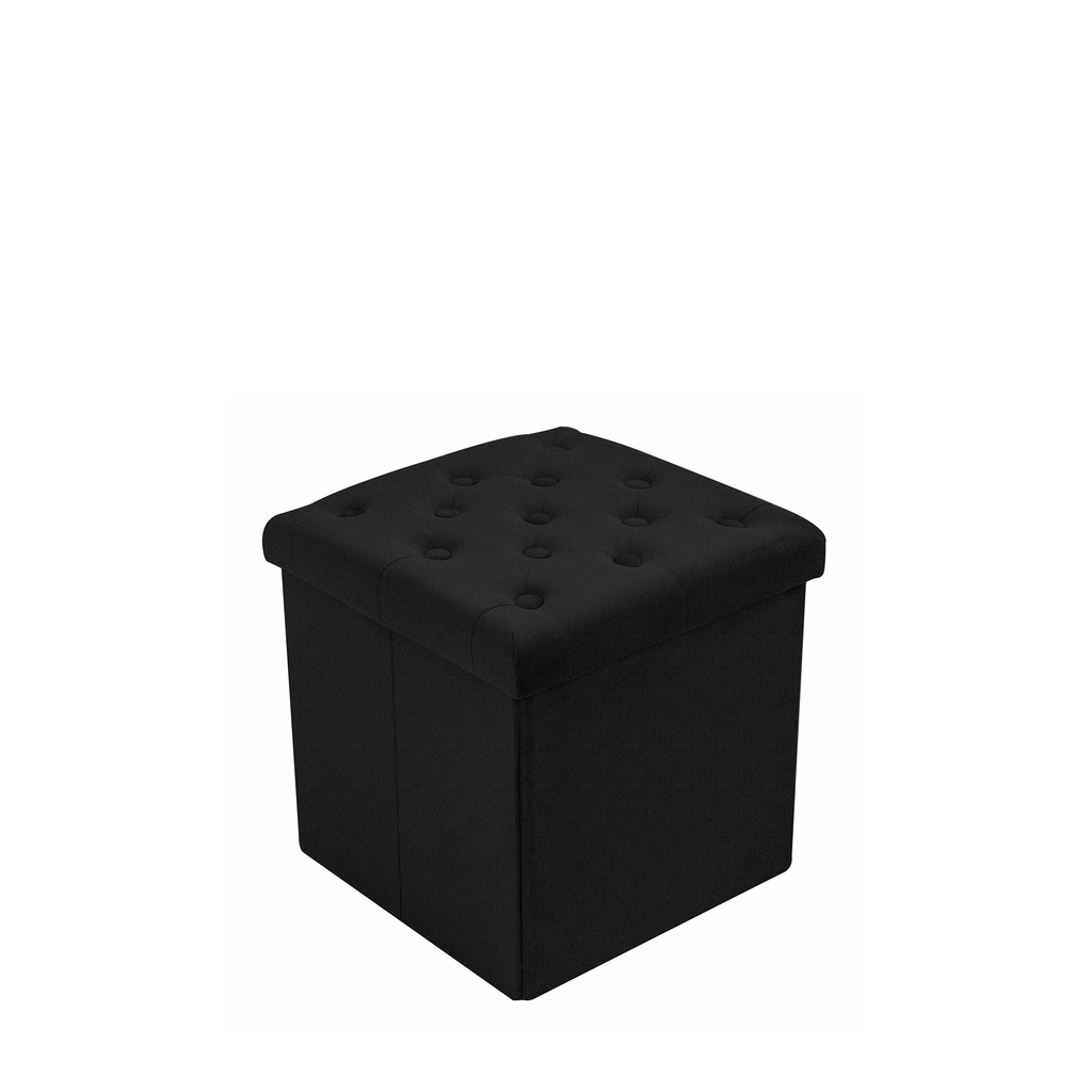 Skladacia taburetka s úložným priestorom čierna 38x38 cm