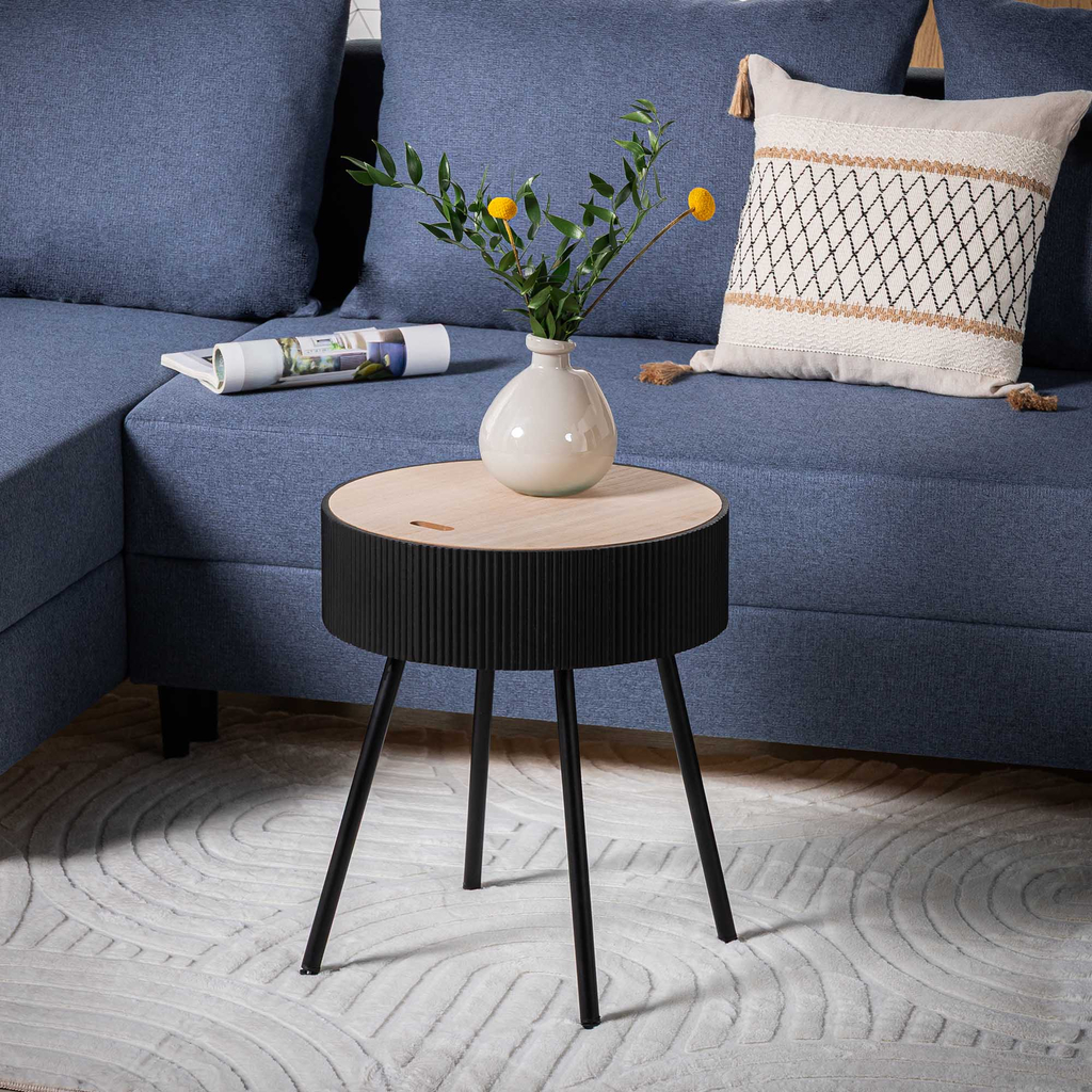 Okrúhly konferenčný stolík sivý 40,5x47,5 cm