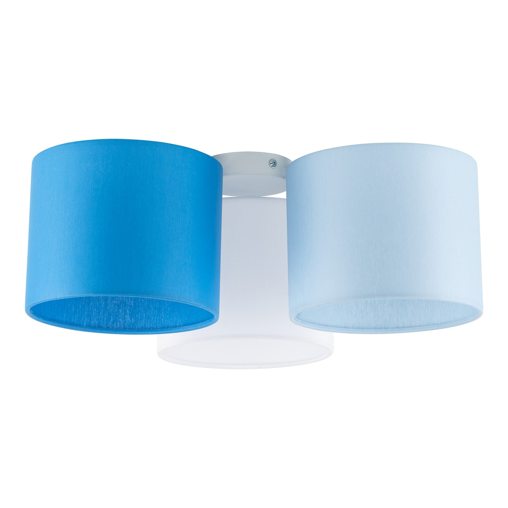 Stropné svietidlo 3 tienidlá modré METIS