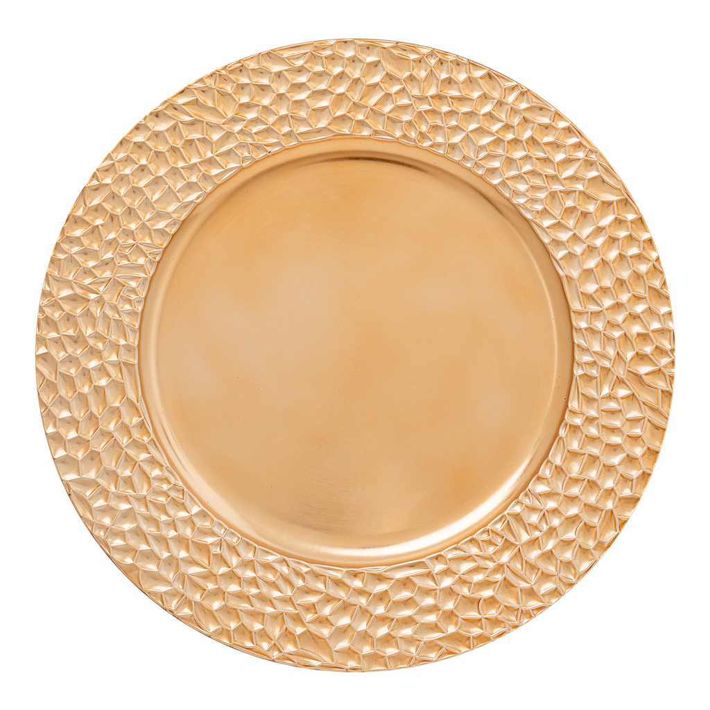 Dekoratívny tanier zdobený zlatý 33 cm