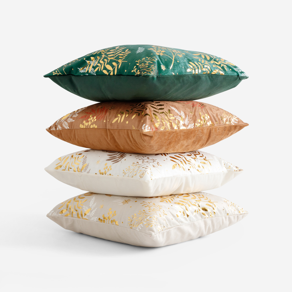 Dekoračná obliečka na vankúš béžovo-zlatá TEMMES 45x45 cm