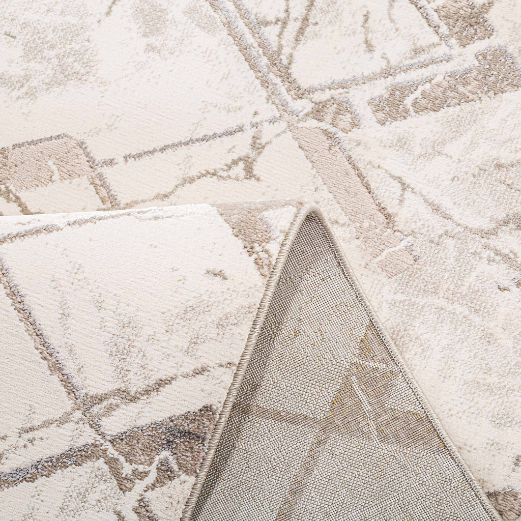 Koberec SPAZZIO s kosoštvorcovým vzorom, krémový, 120x170 cm